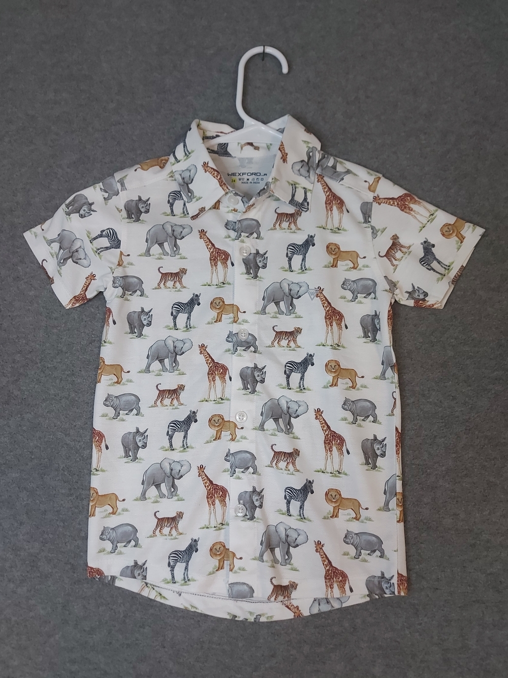 Wexford Jr. Toddler Boys Safari Animal Short Sleeve Button-Up Shirt - Picture 3 of 6